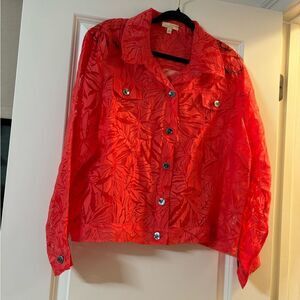 ⭐️ 5 For $25 Sheer Red Button Down (XL)